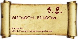 Vásári Eliána névjegykártya